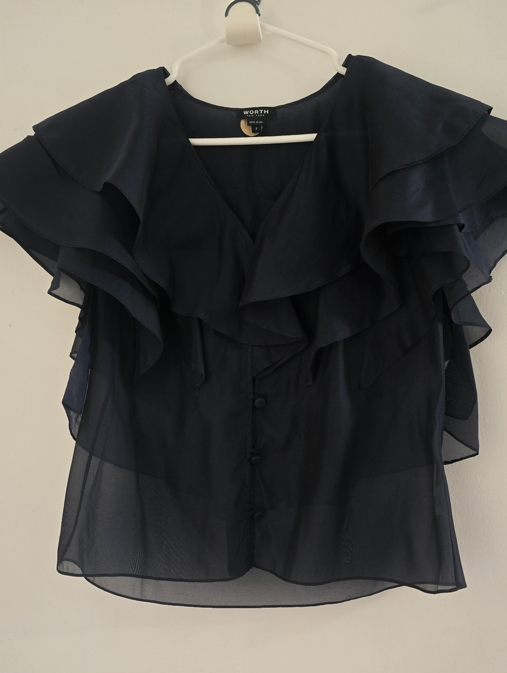 WORTH New York Ruffled Tiered Sleeve Top